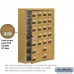 Salsbury Cell Phone Storage Locker - with Front Access Panel - 7 Door High Unit (8 Inch Deep Compartments) - 20 A Doors (19 usable) and 4 B Doors - Gold - Surface Mounted - Resettable Combination Locks